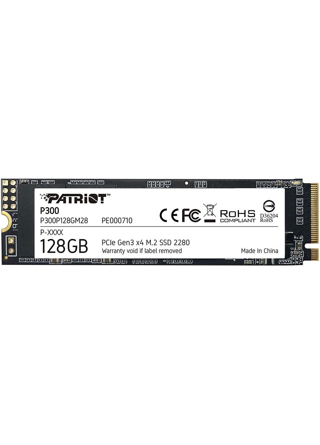 Твердотельный накопитель M.2 128Gb, P300, PCIE 3.0 x4, 3D TLC, 1600/600 MB/s (P300P128GM28) Patriot (315143810)