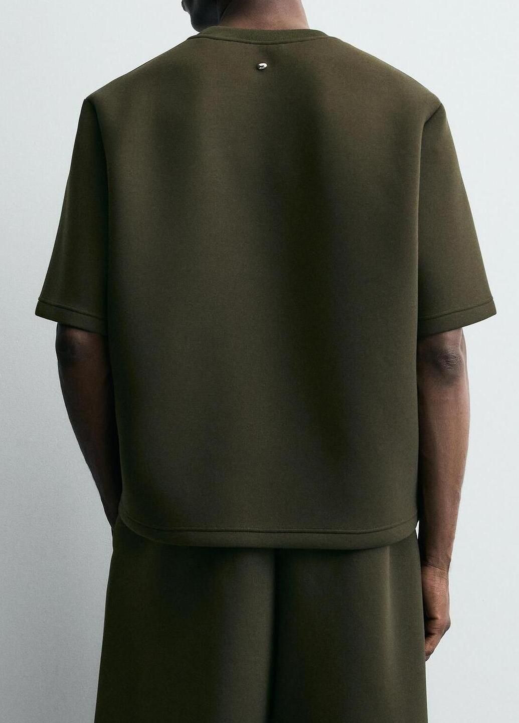 Темно-зеленый свитшот Zara однотонный (365703142)