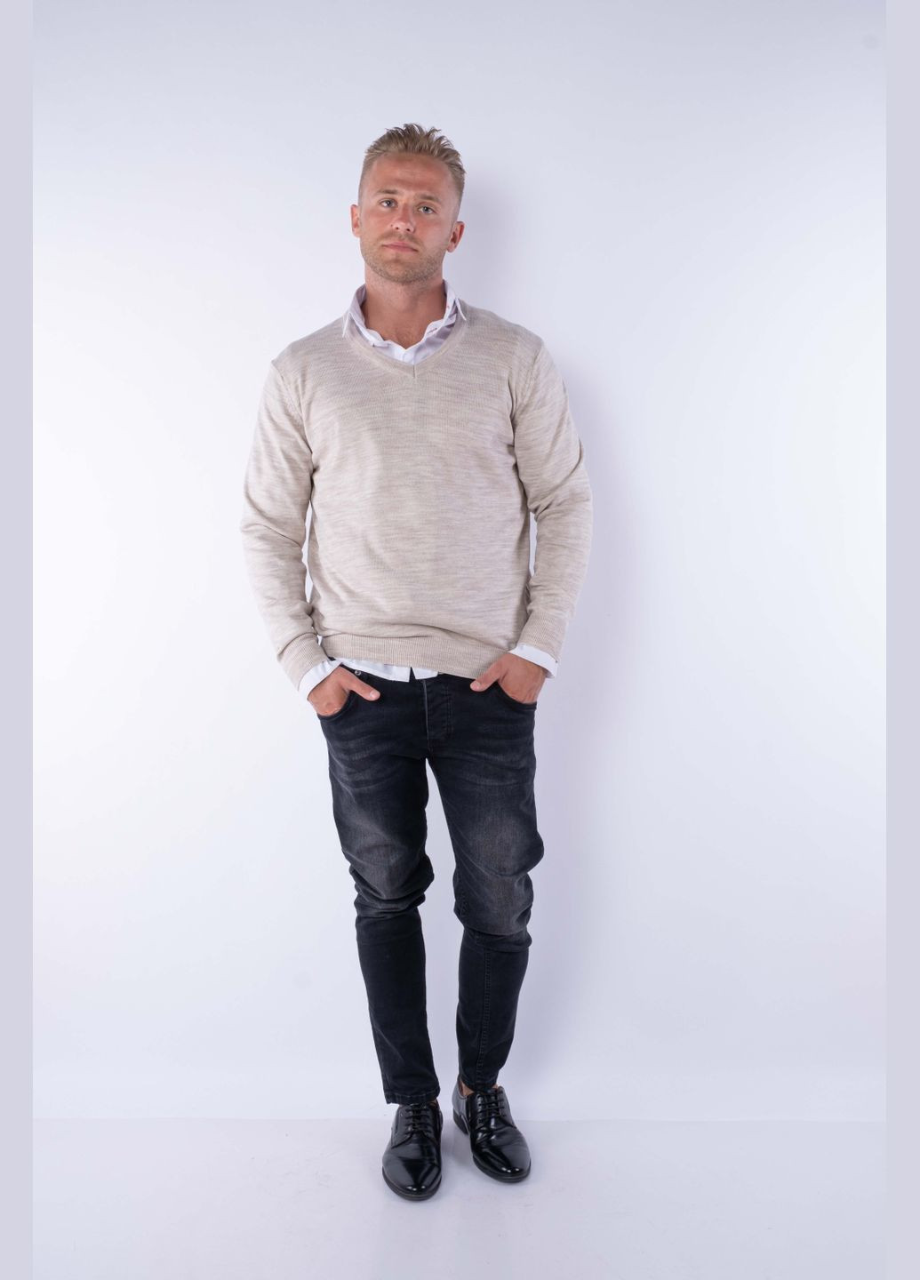 Бежевий демісезонний пуловер (бежевий) Time of Style