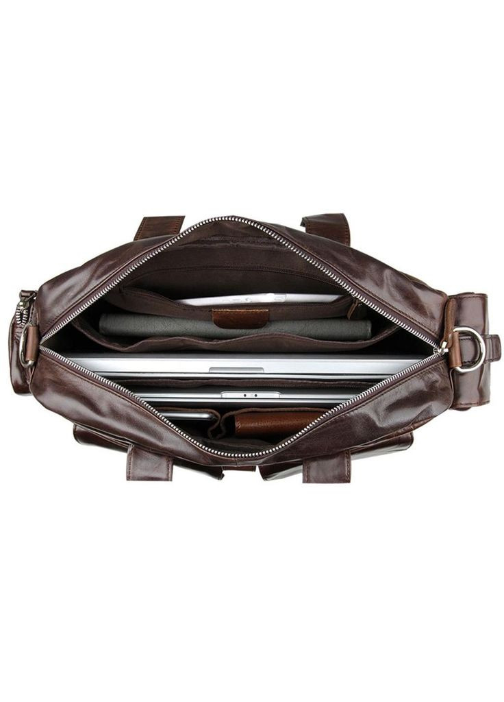 Сумка портфель через плече для чоловіків з натуральної шкіри для документів А4 для подорожей Коричневий 40514 Vintage (361432903)
