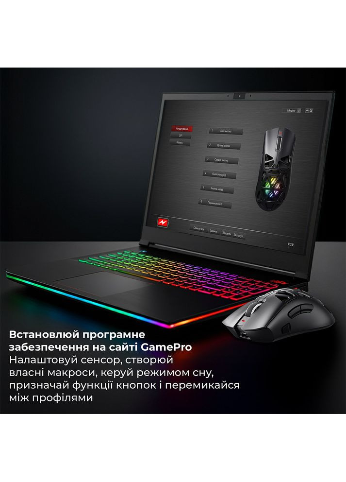 Миша Genesis Spider Wireless/Bluetooth/USB Black (GM870B) GAMEPRO (370033855)