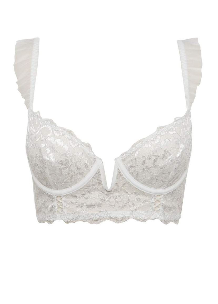 Белый балконет кружевной бюстгальтер fall in love FS с косточками
