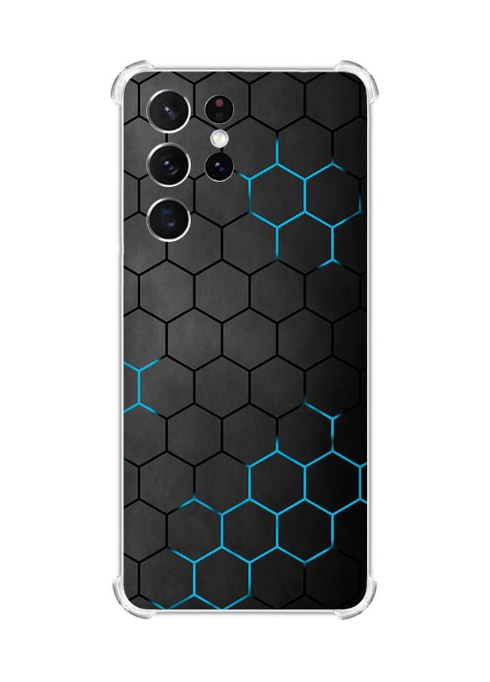Чехол с утолщёнными углами на Samsung Galaxy S21 Ultra:: Фон Соты (принт 359) Creative (355390855)