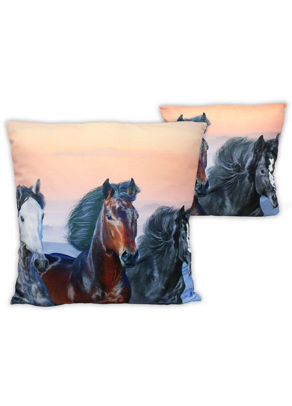 Подушка декоративна на блискавці Коні cм (021-1803) Carmani (346286738)