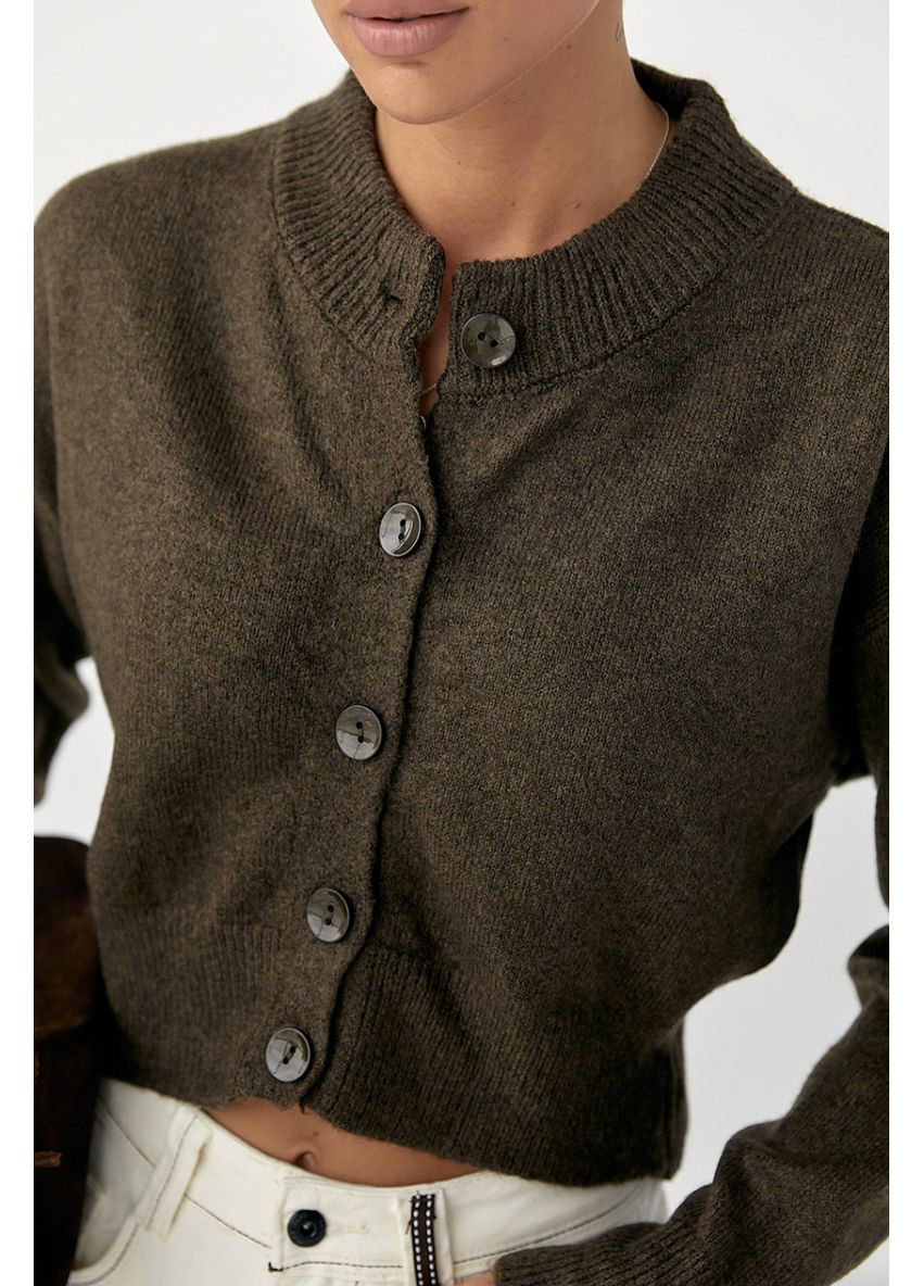 Темно-коричневый зимний кардиган Lurex