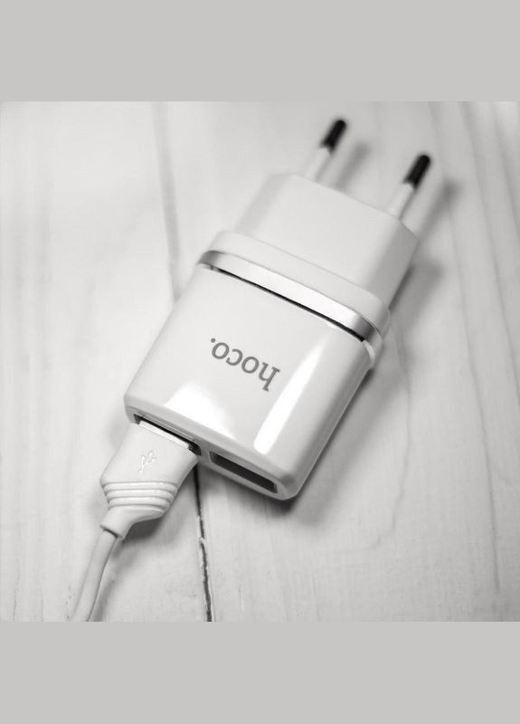 Адаптер живлення C12 Smart dual USB charger set + Cable 3 Hoco (280877011)