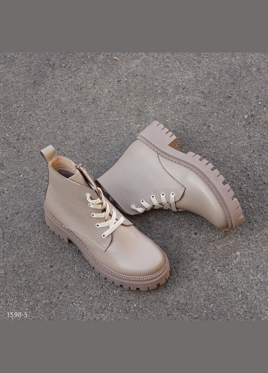 Комбіновані жіночі демісезонні бежеві черевики No Brand