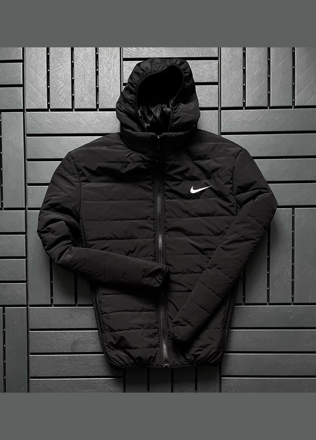 Черная демисезонная куртка плащевка синтепон 70 высокое качество No Brand