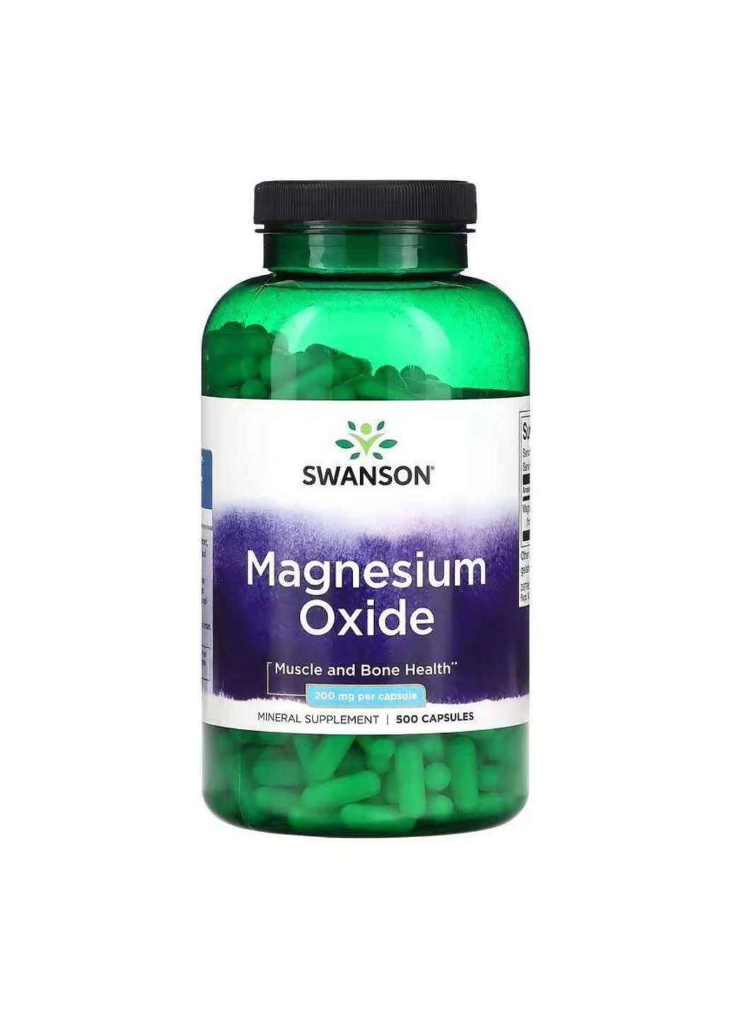 Магній оксид 200 мг для здоров'я м'язів та кісток мікроелемент для нервової системи Swanson (368989463)