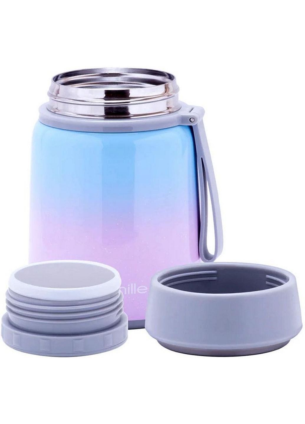 Термос пищевой Градиент из нержавеющей стали с ложкой 15,6 см Kamille (289463877)