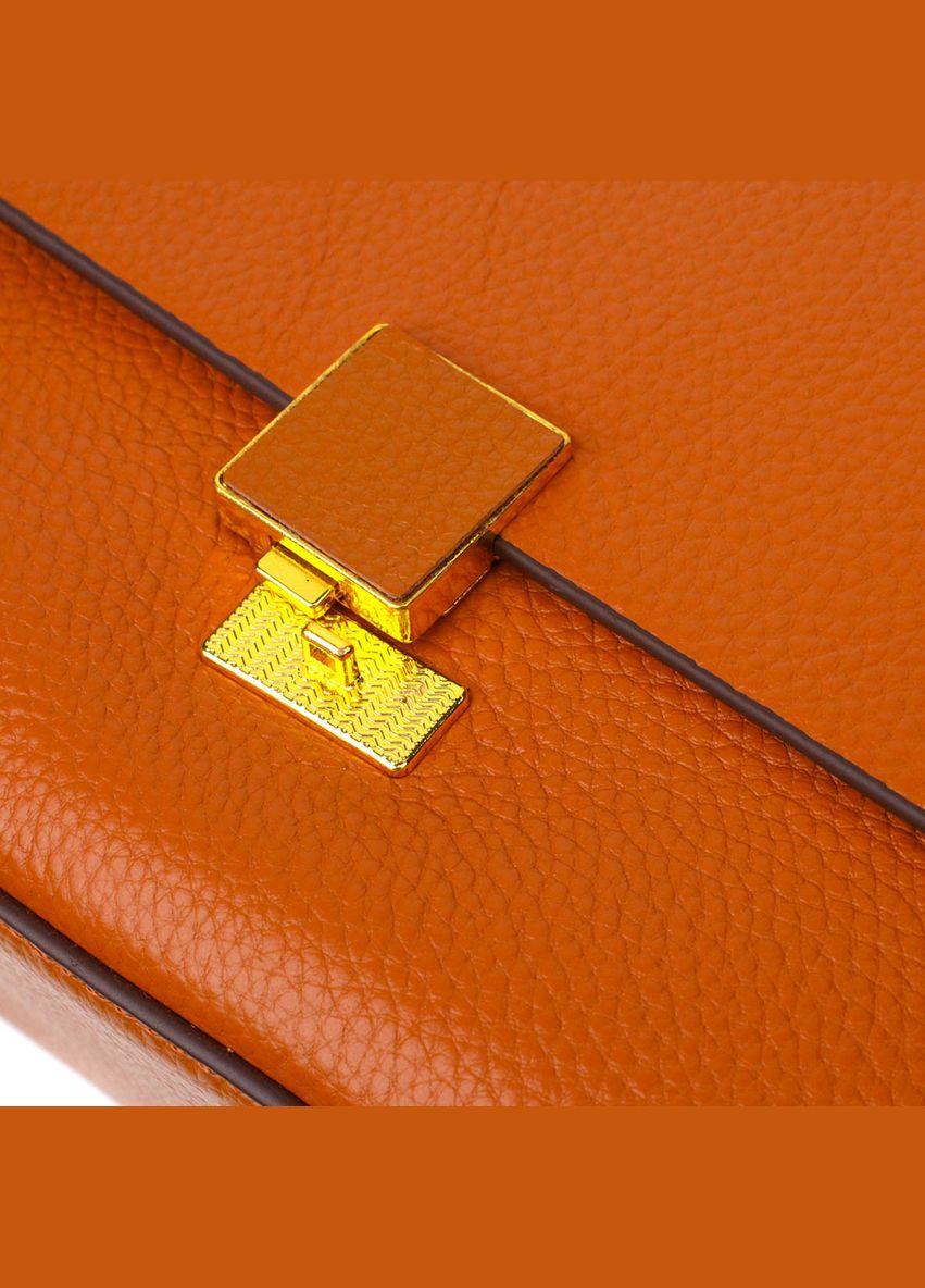 Елегантна шкіряна сумка з двома відділеннями та знімним ременем руда (sku_22073) No Brand (329853390)