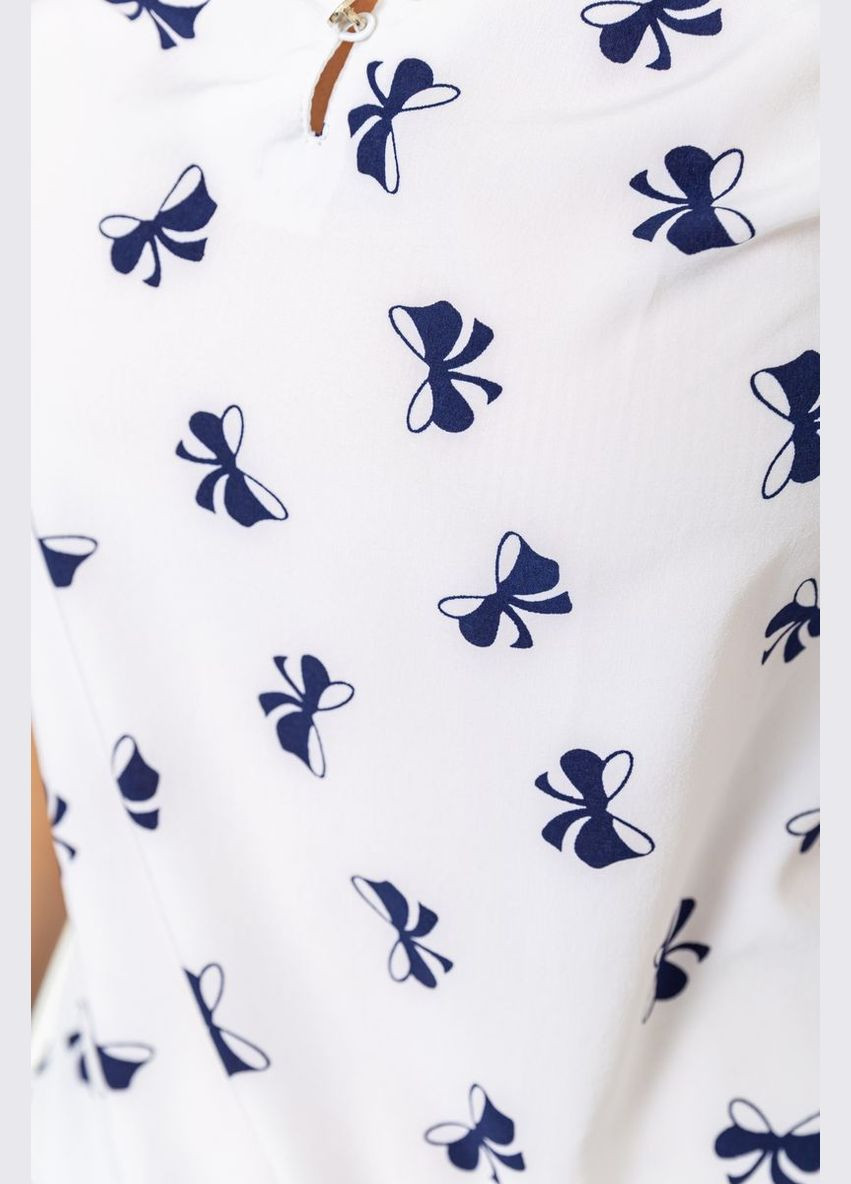 Комбинированная летняя блуза с принтом, цвет молочный, Ager