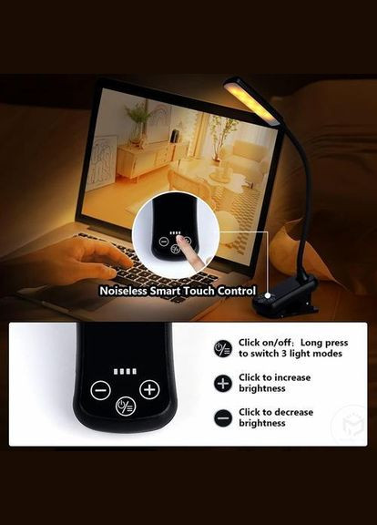 Настольная светлодиодная LED лампа с регулируемым зажимом 3 Вт USB-аккумуляторная No Brand (327430316)