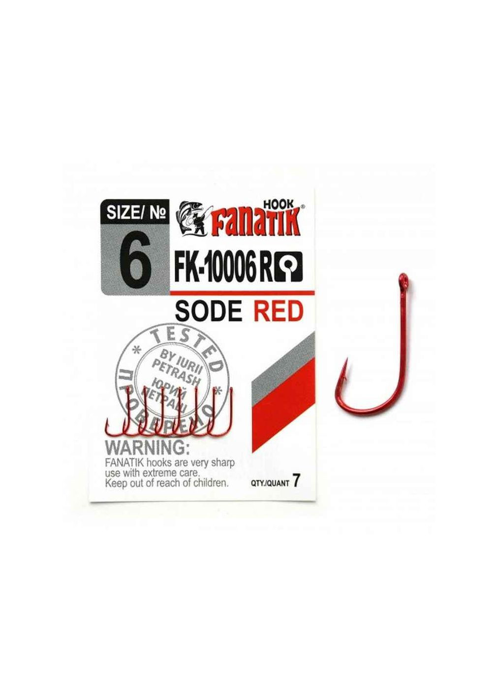 Крючок FK-10006R №6 7шт/уп SODE Red Fanatik (357222418)