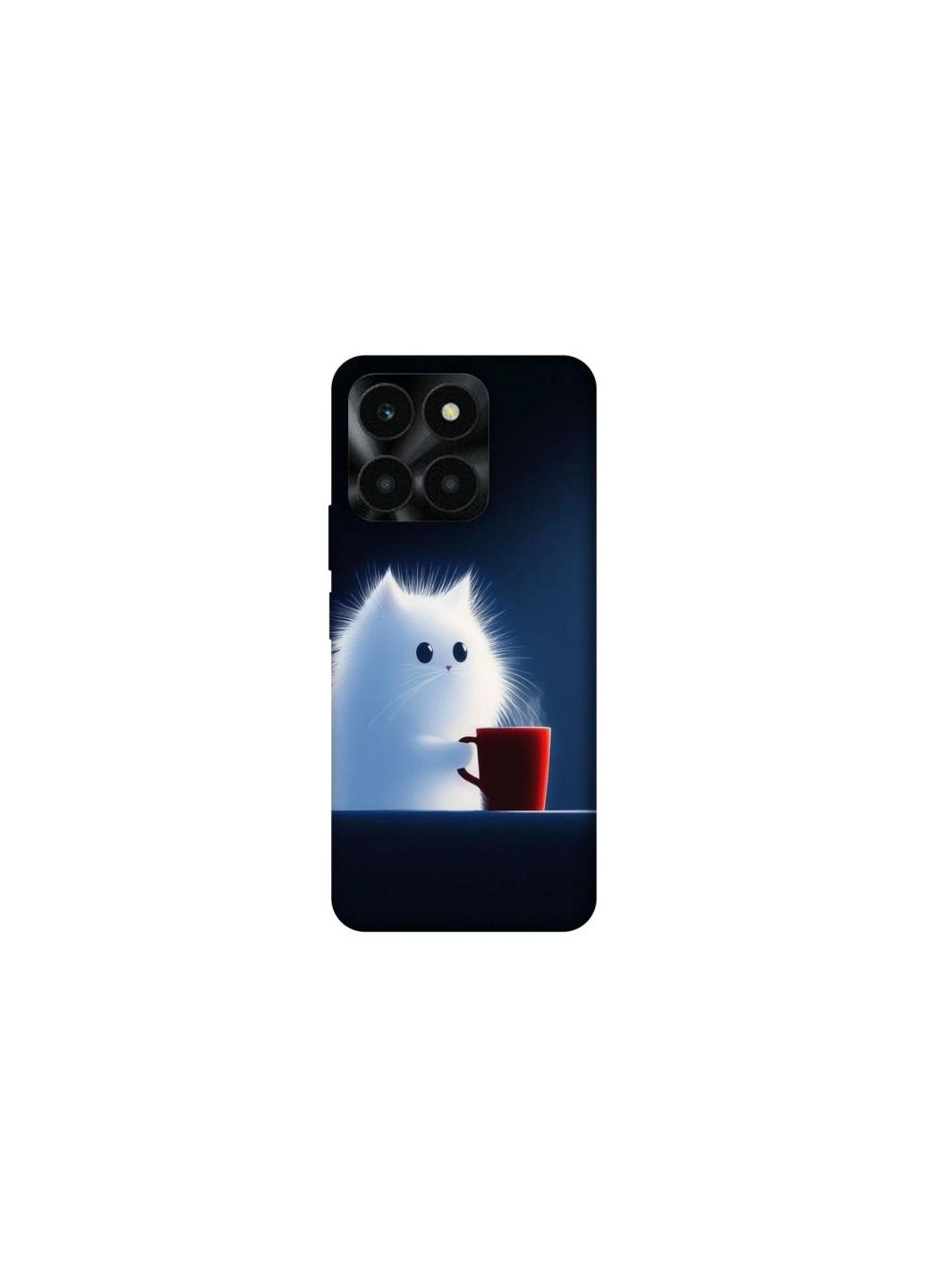 Чехол на Huawei Honor X6a Чехол кот с кофе Frontalka (353361223)