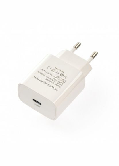 Зарядний пристрій Vinga pd type-c 20w charger white (272823702)