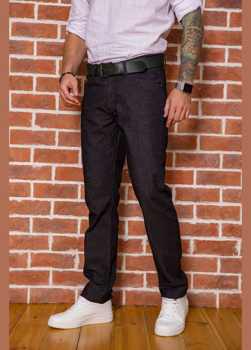 Комбинированные демисезонные джинсы мужские повседневные, цвет черный, RELUCKY
