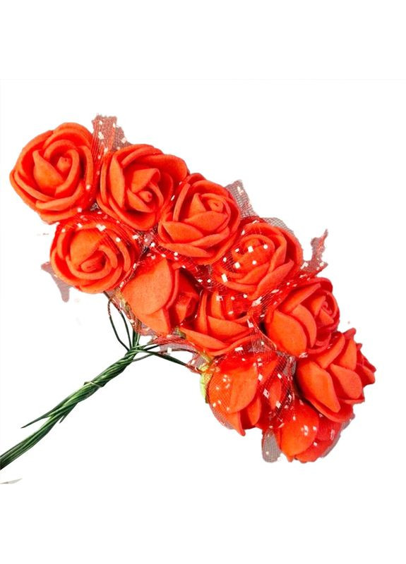 Декоративні троянди для творчості KV-724 пучок 12 штук Bambi (361146793)