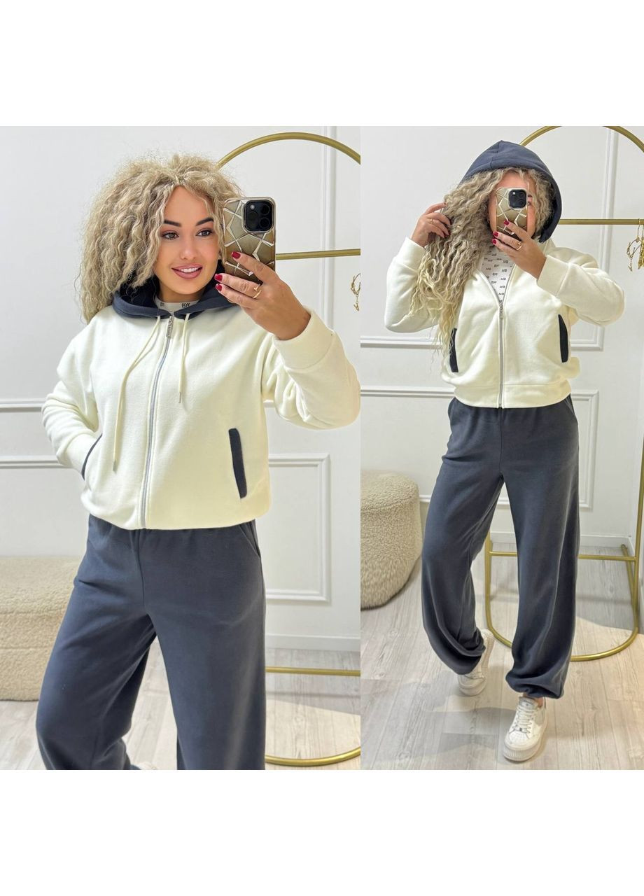 Костюм 008 Полар Флис двусторонний брюки и резинке внизу,кофта на молнии Україна (368277962)