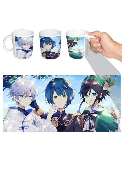 Чашка біла Венті Чун Юнь Син Цю Геншин удар Genshin Impact (z0740) No Brand (326996355)