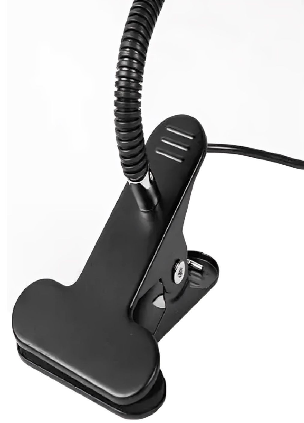 Настольная гибкая LED лампа с работой от USB на прищепке 24 диода холодный белый свет 11.5х7.5х34 см (480366-Prob) Черная Unbranded (334205626)