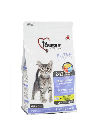 Сухий корм Kitten Healthy Start для кошенят усіх порід 2.72 кг (65672290036) 1st Choice (279566215)