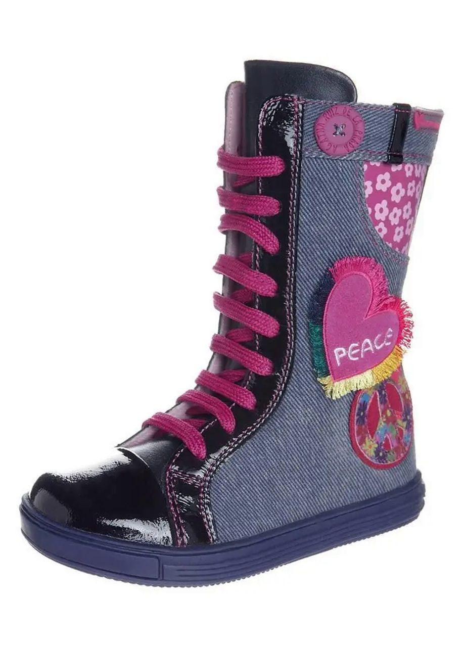 Синие осенние ботинки для девочки 121962 синие Agatha Ruiz de la Prada