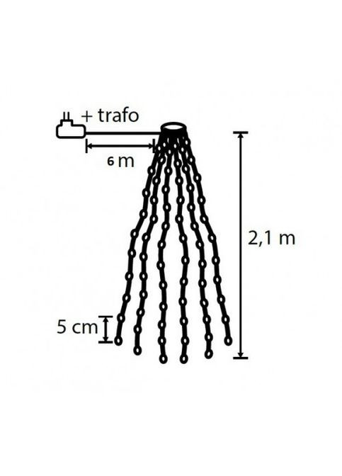 Гірлянда Конус Luca 2,1+6 м 672 LED теплий білий для дому та вулиці електрична бахрома ProDobro (367266309)