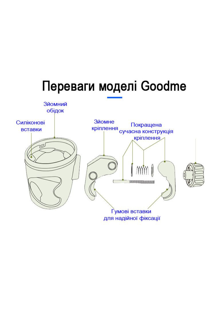 Підстаканник універсальний для напоїв GoodMe Plus з кріпленням для телефону ™ No Brand (300292540)