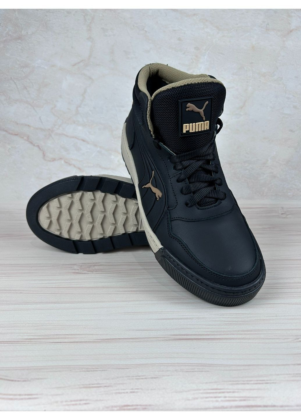 Чорні Зимовий кросівки зі шкіри для чоловіків Barzoni