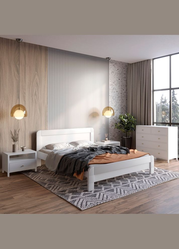 Двуспальная кровать (подъемный механизм) Тоскана Люкс (RAL9003) 140х200 см (MBG-1684) Mebigrand (368278416)