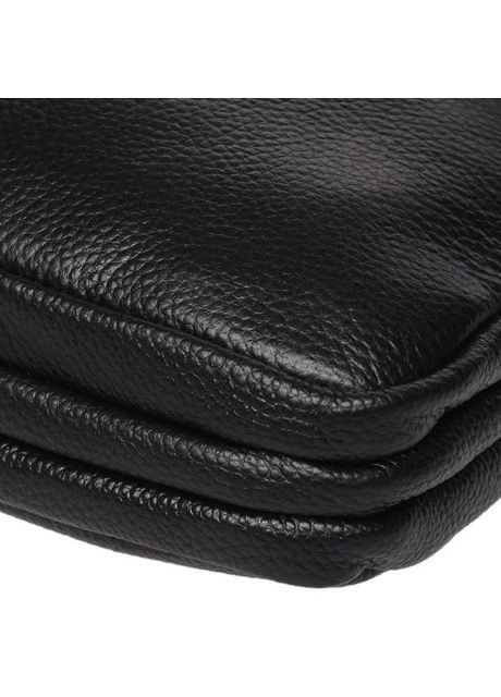 Сумка планшет через плече для документів та для телефону чоловіча з натуральної шкіри середня Чорний 36980 Keizer (353690069)