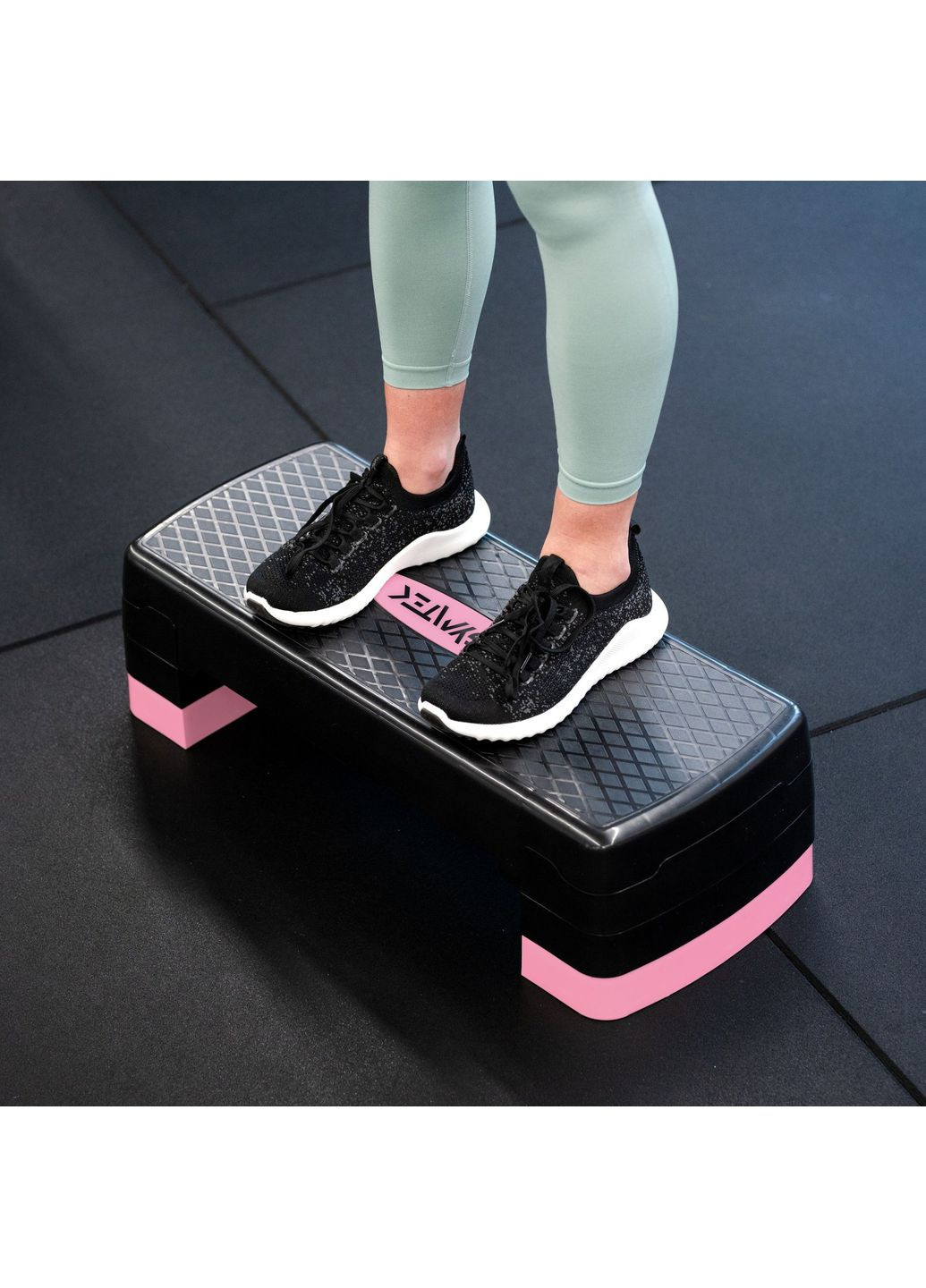 Степ-платформа 3-х рівнева чорно-рожева Gymtek (369616570)