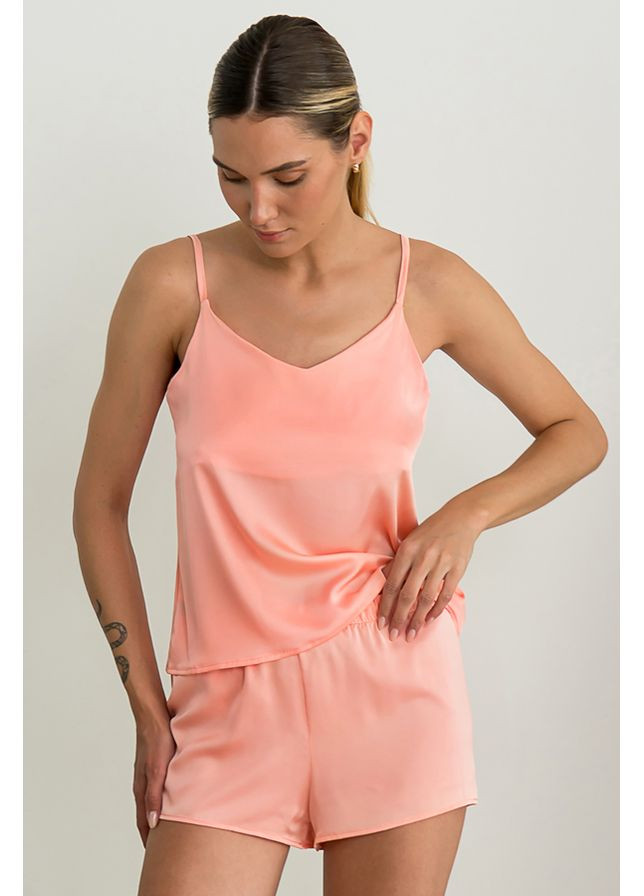 Рожева всесезон комплект шовковий з шортами kimberly майка + шорти Forly