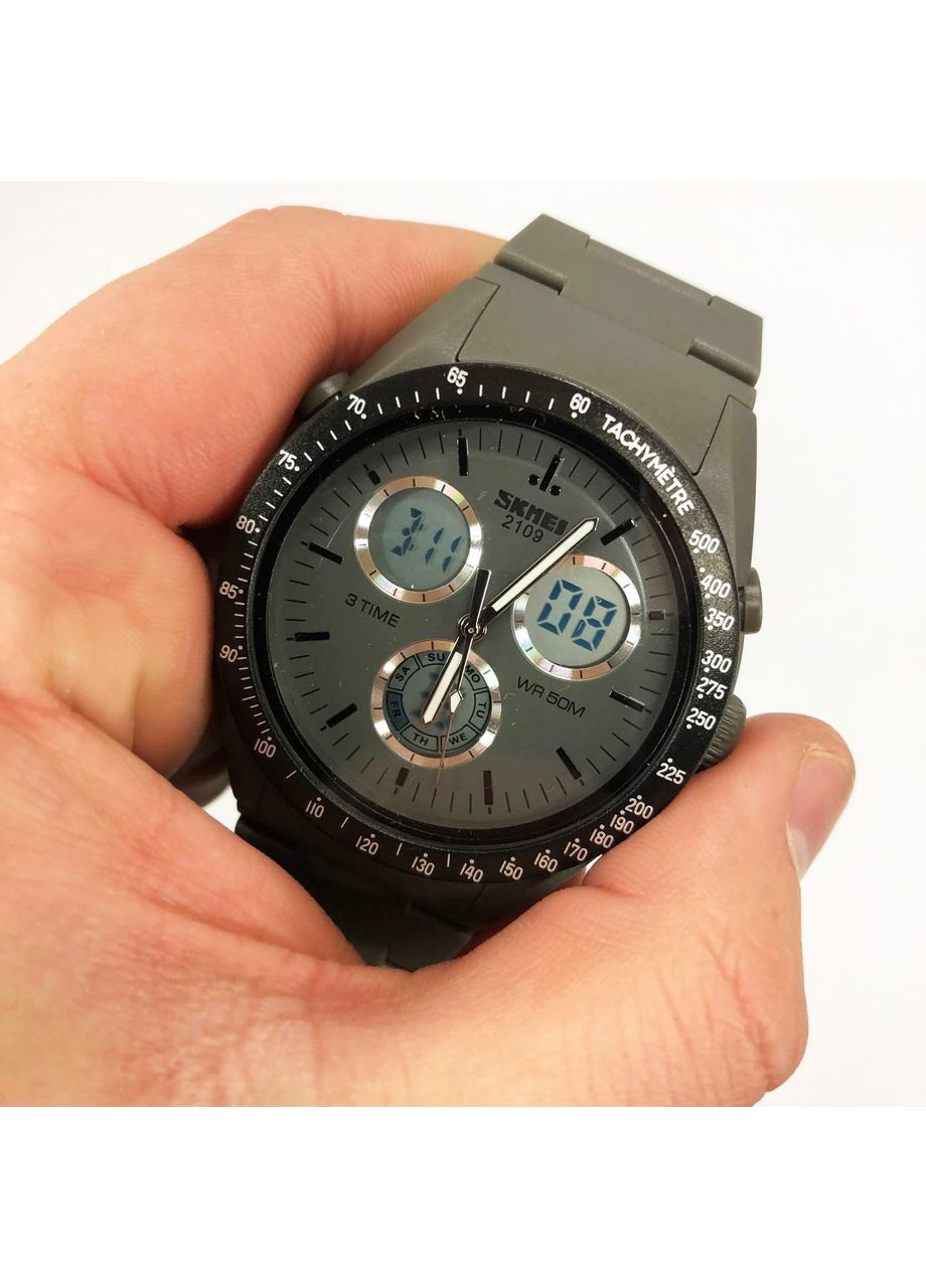 Часы наручные электронные тактические 2109GY, Мужские армейские водостойкие AZ-849 тактические часы Skmei (337342525)