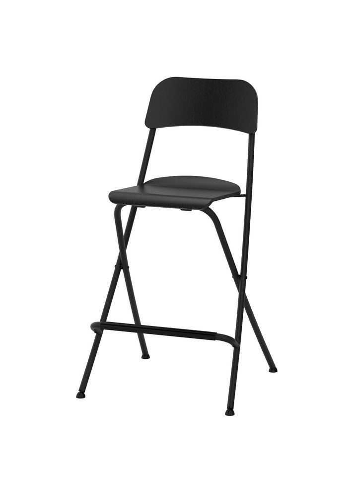 Барный стул со спинкой складной черный 63 см IKEA (272149865)