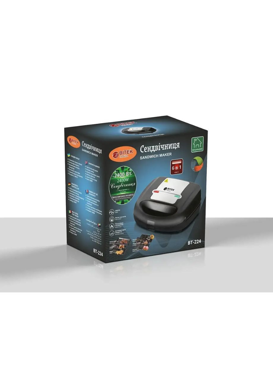 Сэндвичница 750Вт 6 в 1 BITEK No Brand BT-224 (301872778)