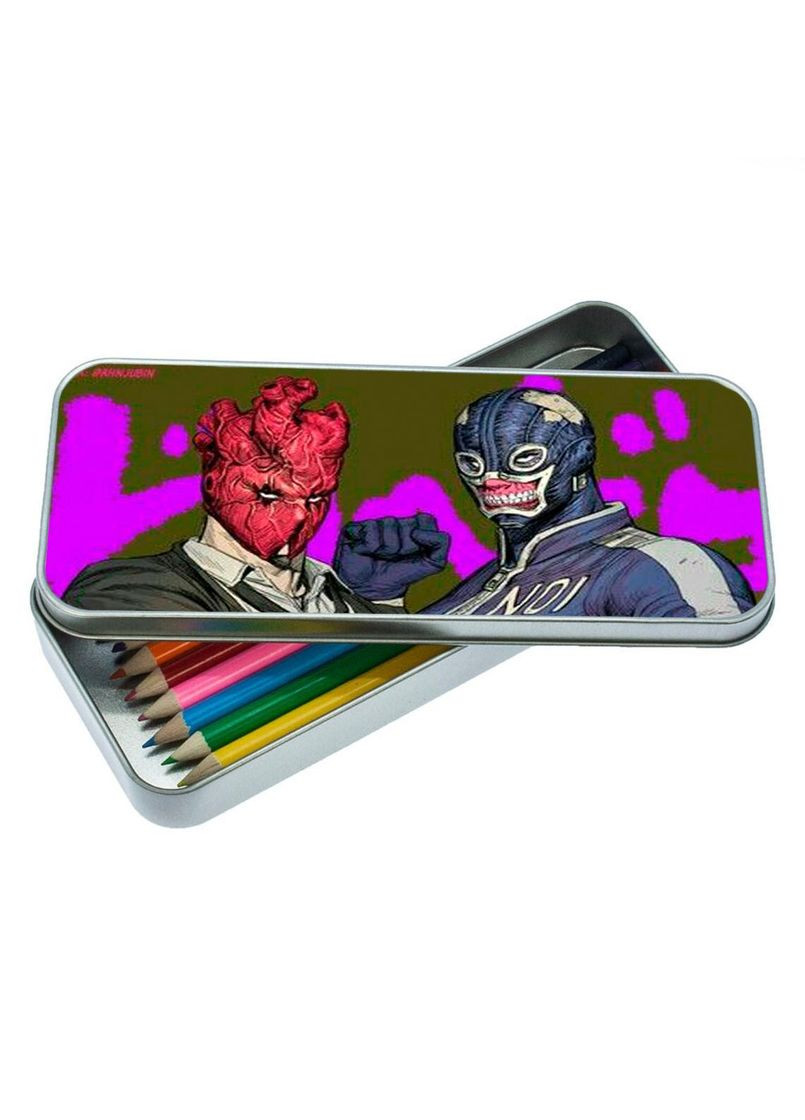 Пенал шкільний для хлопчика та дівчинки металевий Аніме Дорохедоро #007 7*18 см Silver No Brand (309158720)