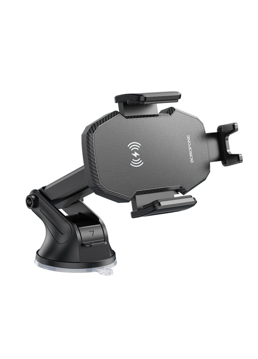 Держатель для мобильного с БЗП BH214 Adelante Wireless Fast Charging Car Holder(Center Console) Black (6941991109782) Borofone (300686603)