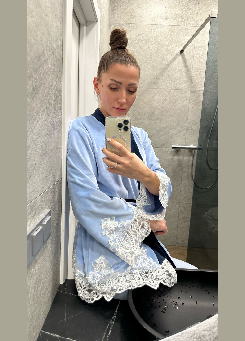 Блакитна костюм домашній EVVA