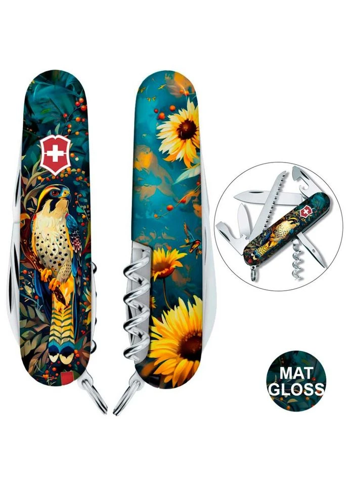 Нож Camper Ukraine 91мм, 13функ, Величный Сокол, эксклюзивный дизайн, 14 функций Victorinox (395901674)