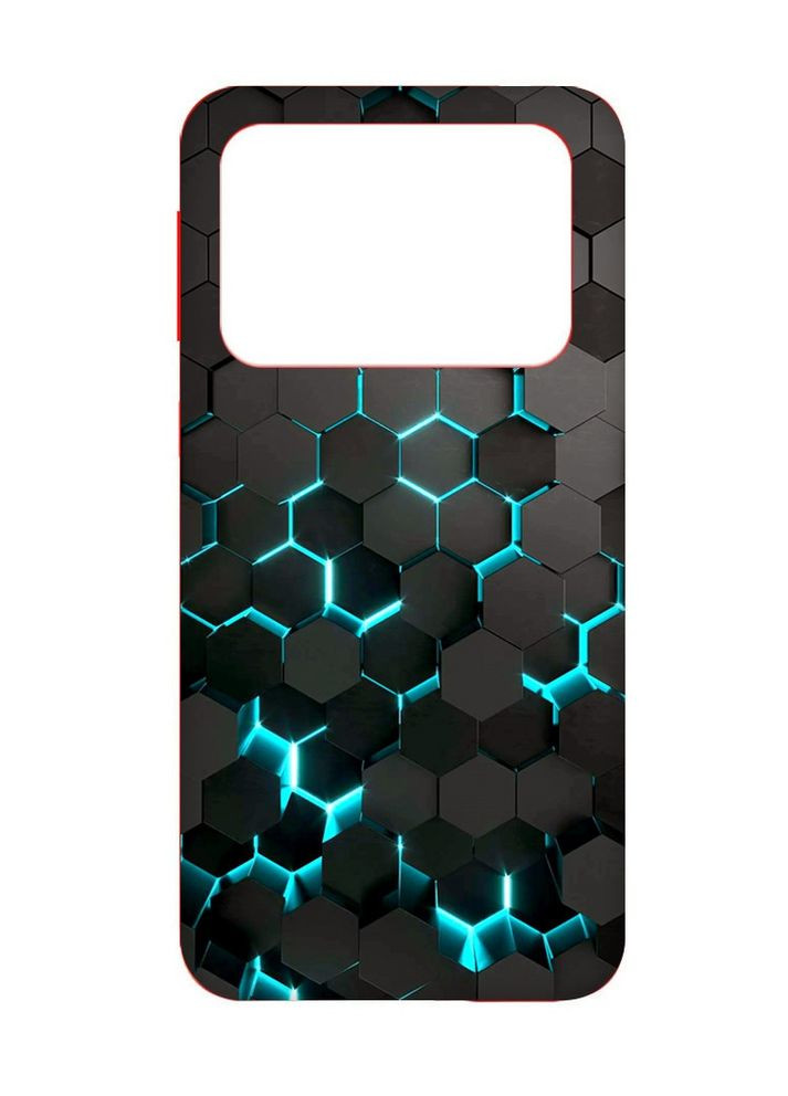 Матовий чохол з червоними боками на Xiaomi Poco X4 Pro 5G:: Соти 3D (принт 357) Creative (355400336)