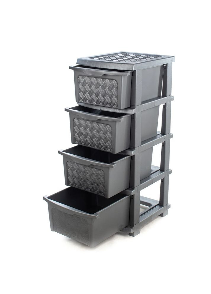 Комод "Компакт Плюс" 4 яруси 34*40*86см металік R-Plastic (345122374)