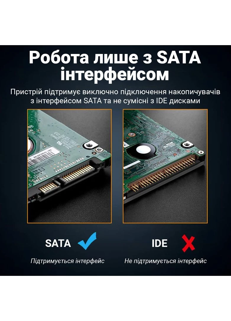 Внешний карман для SSD и 2.5" HDD жестких дисков EHDC-01b с USB 3.0 выходом Addap (376267454)