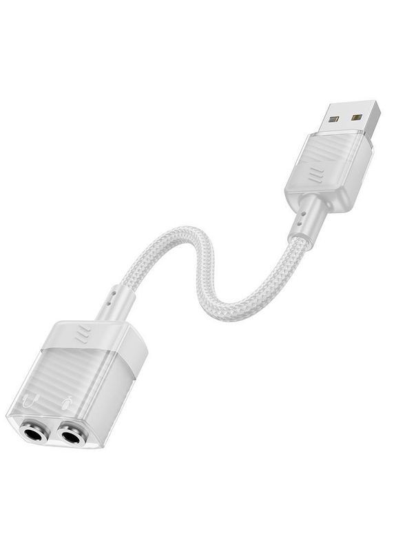 Зовнішня звукова карта LS37 Spirit 2-in-1 USB to 3.5 mm — transparent external sound card for earphones Hoco (293345660)
