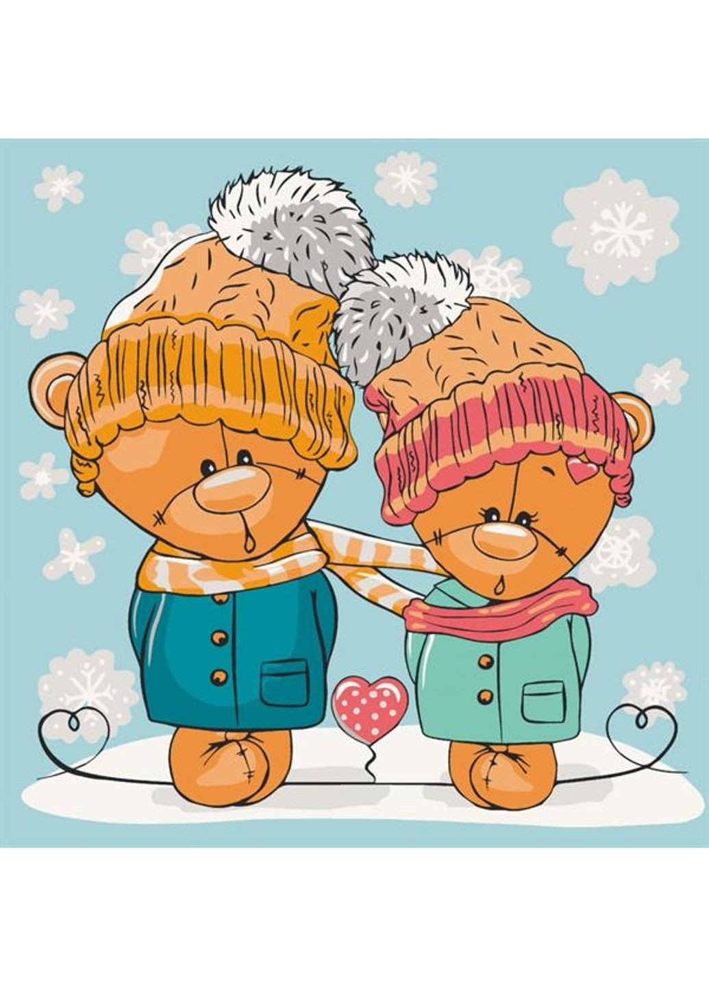 Картина за номерами Милі медвежата 30х30 см (15547-AC) Artcraft (335055118)