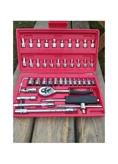 Набір інструментів 46 предметів у кейсі з тріскачкою No Brand (372444638)