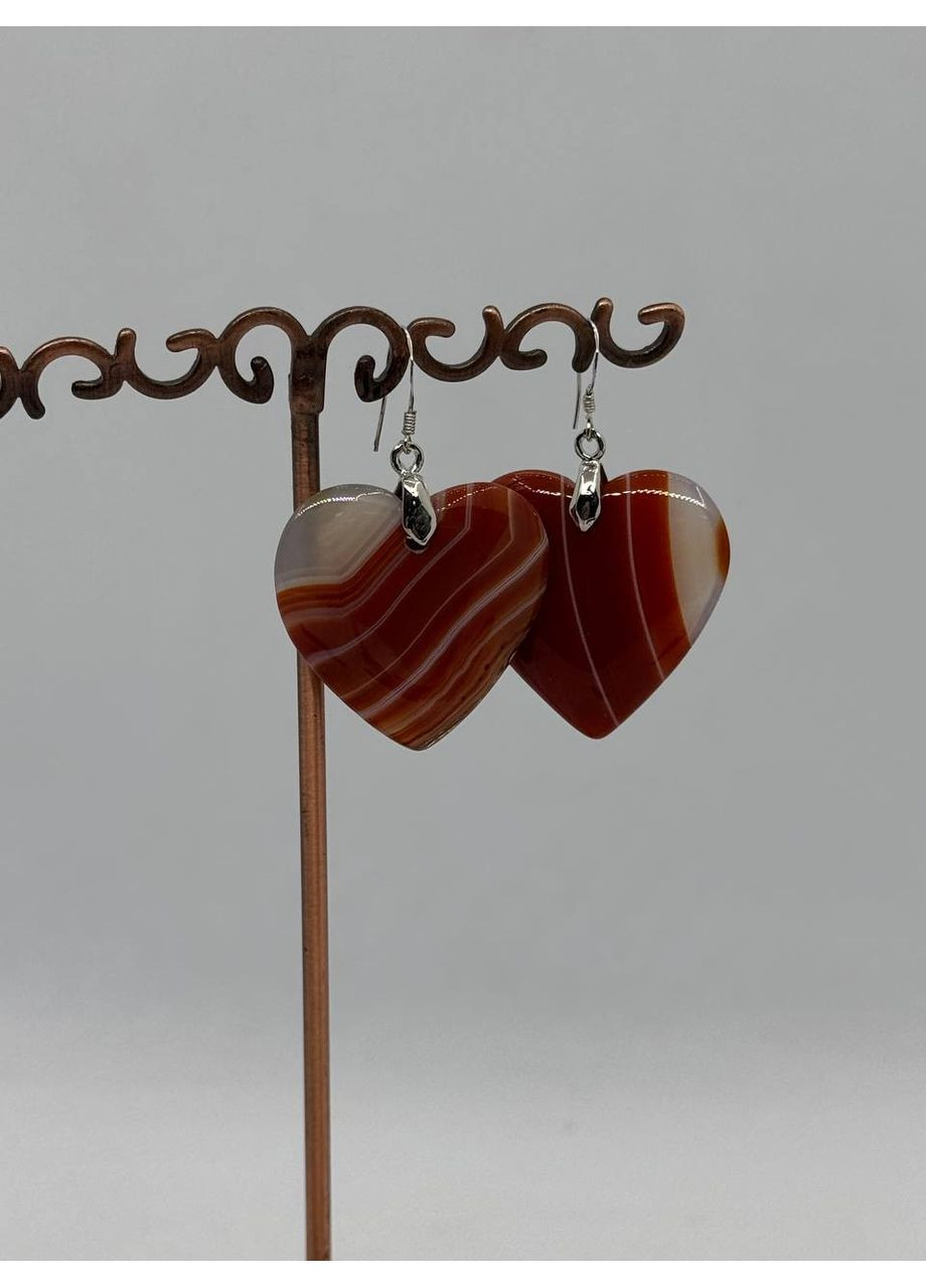Сережки з агату 44*44 мм Червоний No Brand (363829979)