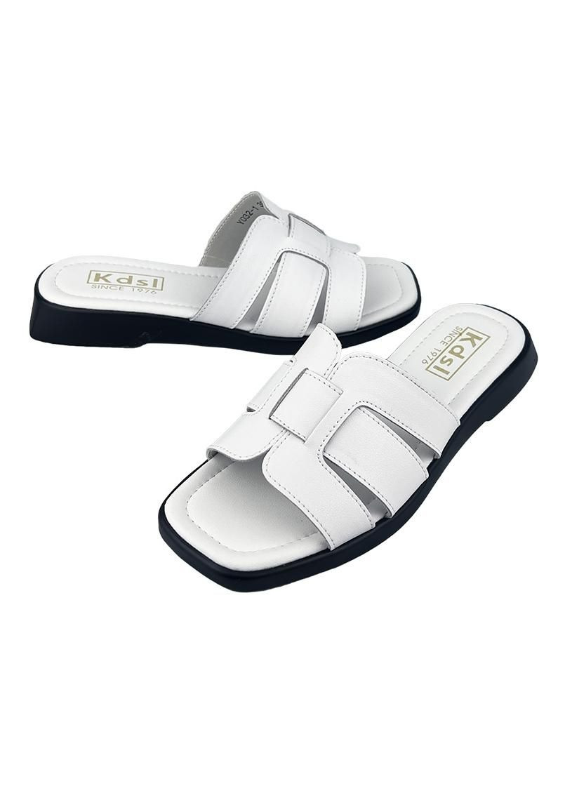 Белые шлепанцы женские кожаные белые 1032-1 Kadisailun