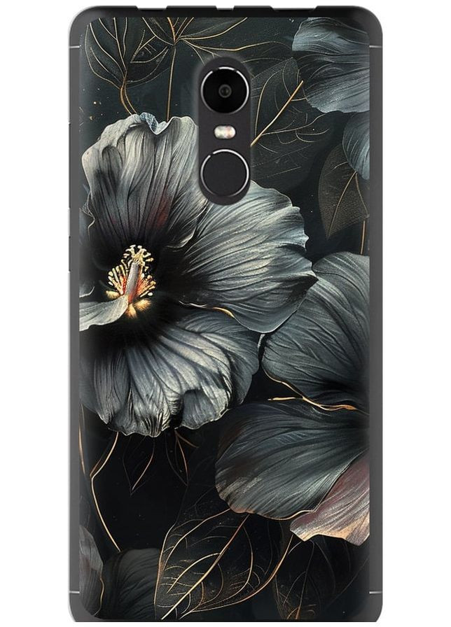 2D пластиковый чехол 'Черные цветы' для Endorphone Xiaomi Redmi Note 4X (285112529)